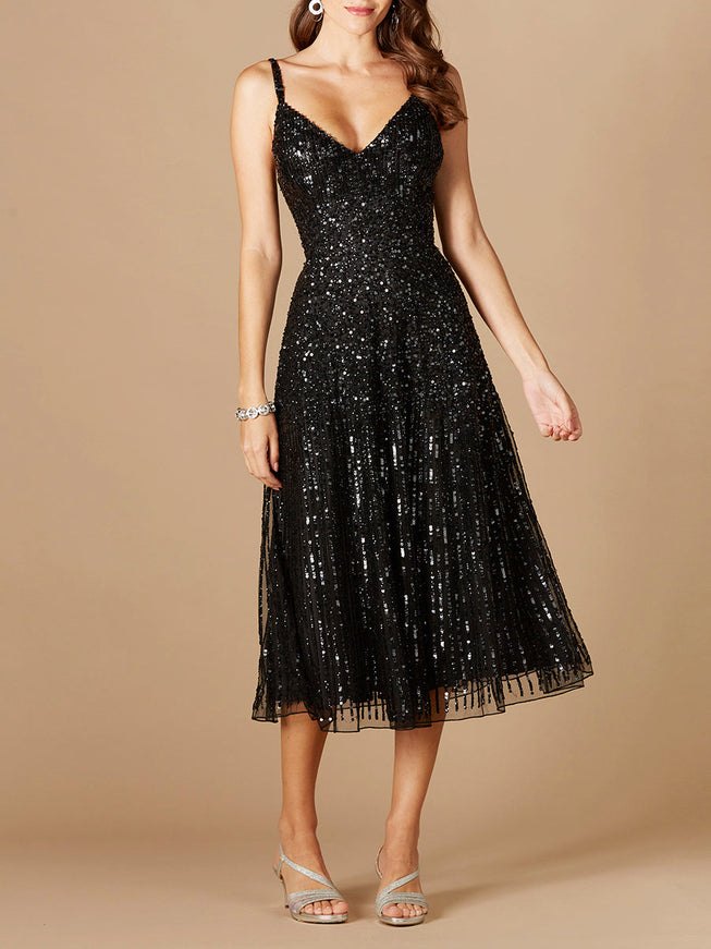 Lara New York 29347 Flowing Sequin Midi Dress