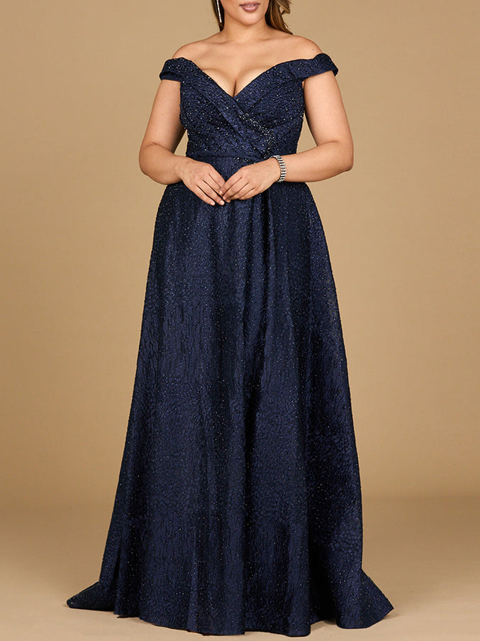 Lara New York 29349 Tonal Beaded Off Shoulder Ballgown