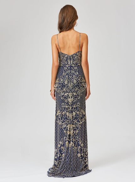 Beaded Tank Dress with Slit - OUTLET