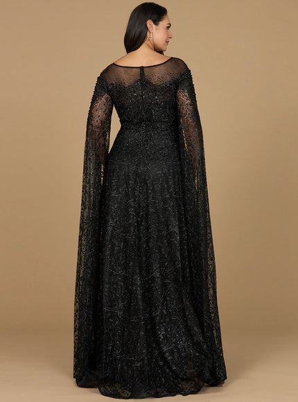Lara Lace Gown with Dramatic Cape Sleeves