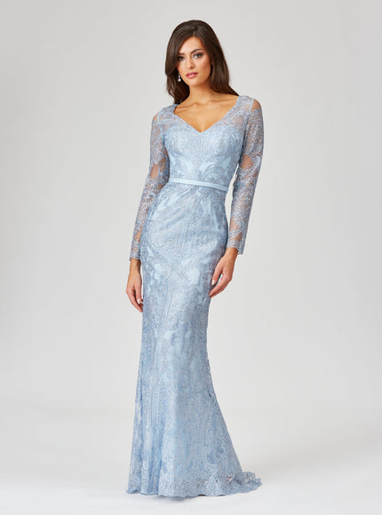 Long Sleeve Lace Mermaid Gown