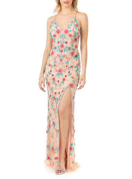 Lara 29486 - Thigh High Slit with Open Back Dress