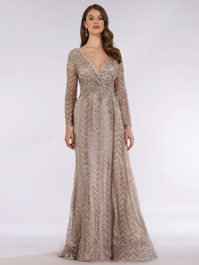 Lara New York 29620 Lace Skirt Overlay Dress Khaki