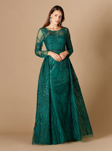 Lara New York 29633 Gorgeous Overskirt Dress with Long Sleeves