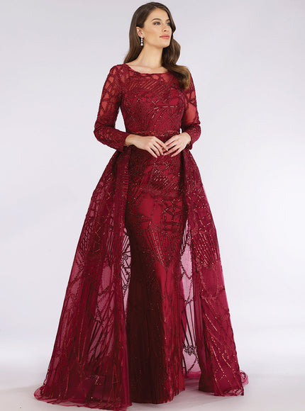 Lara New York 29633 Gorgeous Overskirt Dress with Long Sleeves