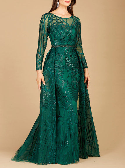 Lara New York 29633 Gorgeous Overskirt Dress with Long Sleeves