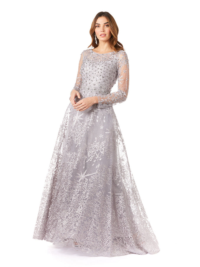 Lara New York 29759 Long Sleeves Ballgown Fully Embellished