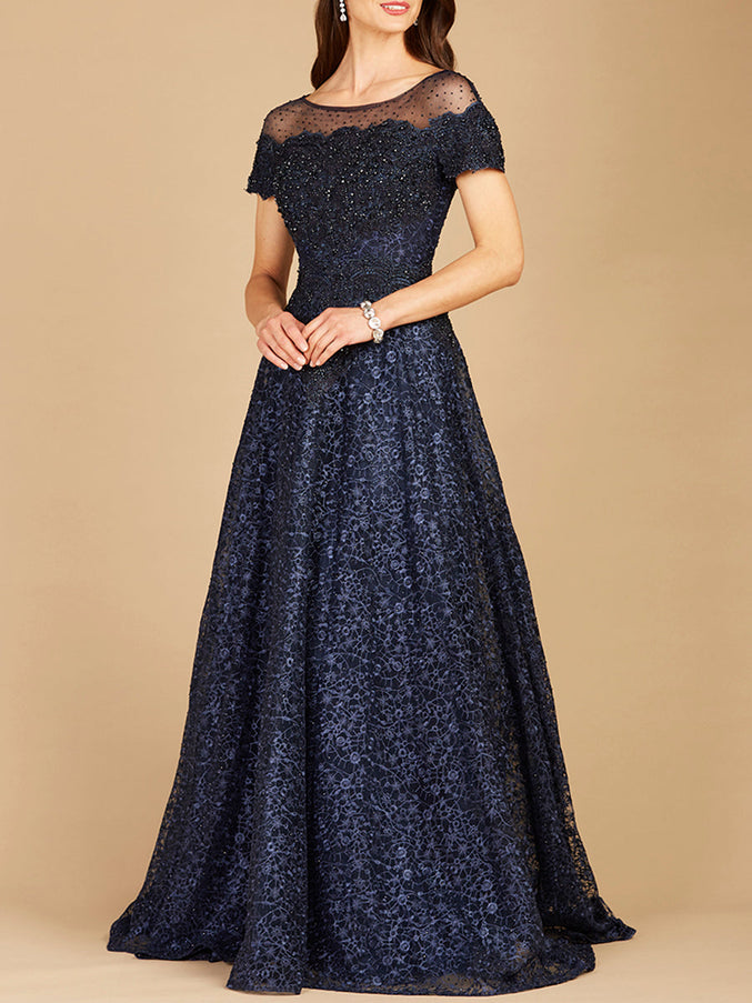 Lara New York 29765 Sheer Off Shoulder Ball Gown