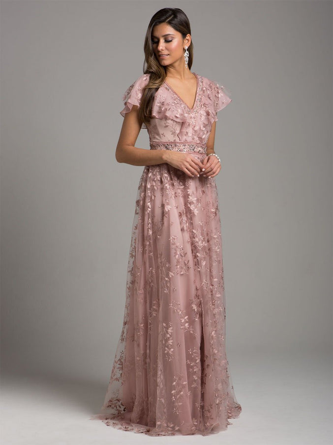Lara New York 29966 Lace V-Neck Dress Mauve