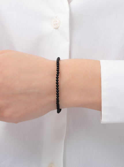 Zoe Lev 3mm Black Onyx Bead Bracelet