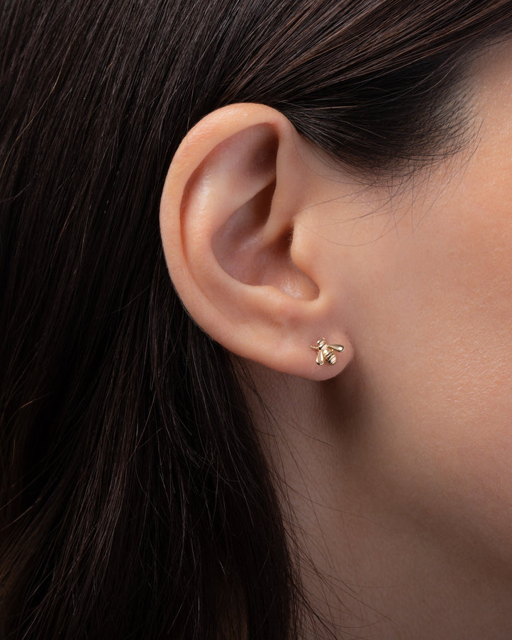 Zoe Lev 14K Gold Bee Stud Earrings