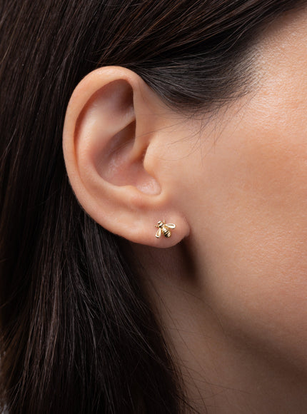 Zoe Lev 14K Gold Bee Stud Earrings
