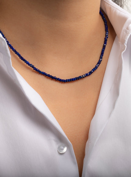 Zoe Lev Blue Lapis Bead Necklace