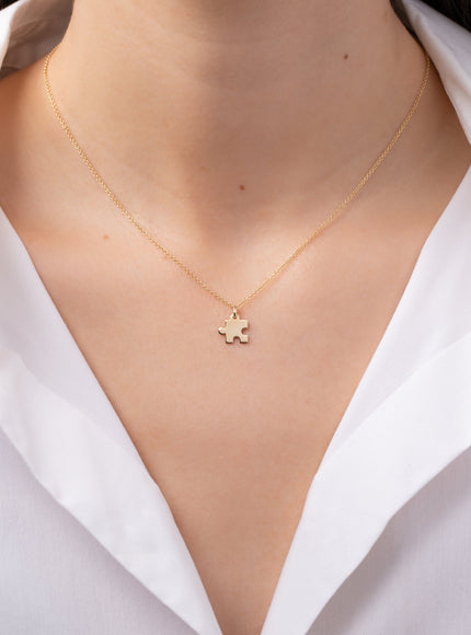 Zoe Lev 14K Gold Puzzle Piece Necklace