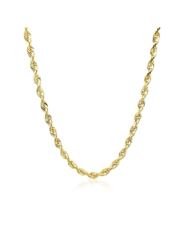 3.0mm 10k Yellow Gold Solid Diamond Cut Rope Chain - Ellie Belle