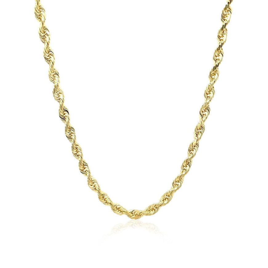 3.0mm 10k Yellow Gold Solid Diamond Cut Rope Chain - Ellie Belle