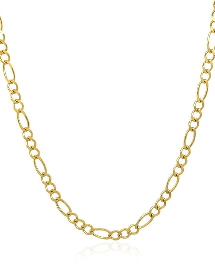 3.0mm 10k Yellow Gold Solid Figaro Chain - Ellie Belle