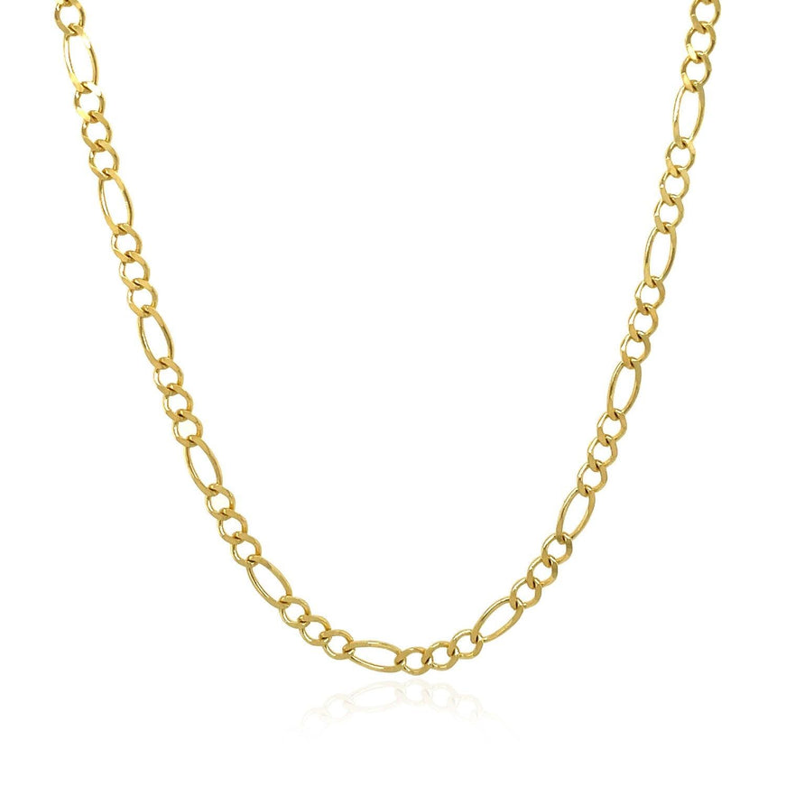 3.0mm 10k Yellow Gold Solid Figaro Chain - Ellie Belle