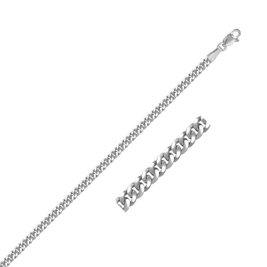 3.0mm 14K White Gold Gourmette Chain - Ellie Belle