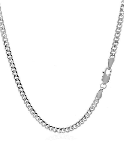 3.0mm 14K White Gold Gourmette Chain - Ellie Belle