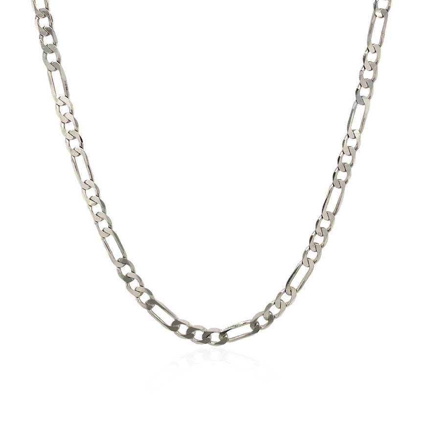 3.0mm 14k White Gold Solid Figaro Chain - Ellie Belle