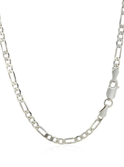 3.0mm 14k White Gold Solid Figaro Chain - Ellie Belle