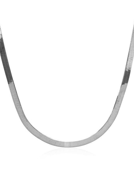 3.0mm 14k White Gold Super Flex Herringbone Chain - Ellie Belle