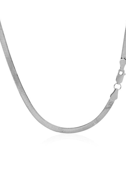 3.0mm 14k White Gold Super Flex Herringbone Chain - Ellie Belle