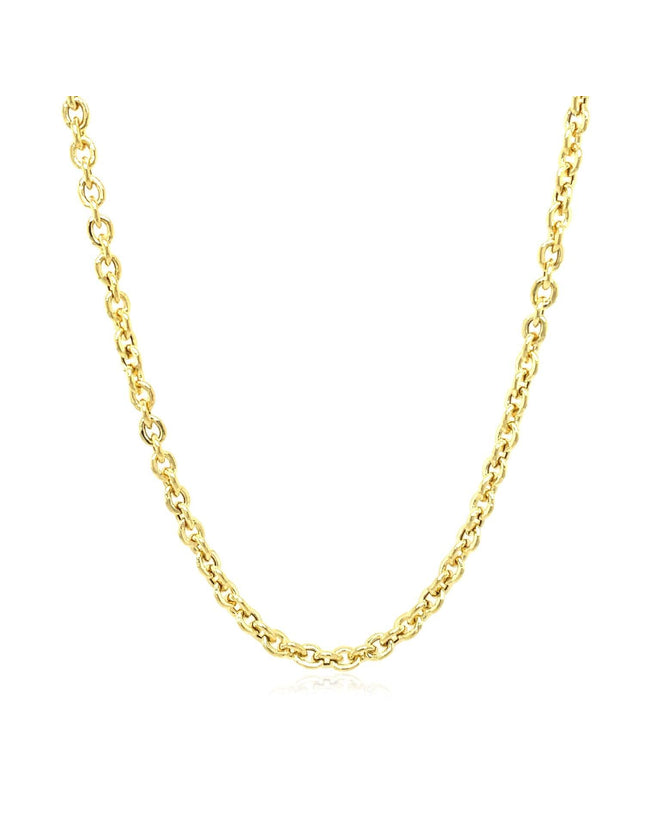 3.0mm 14k Yellow Gold Forsantina Lite Cable Link Chain - Ellie Belle