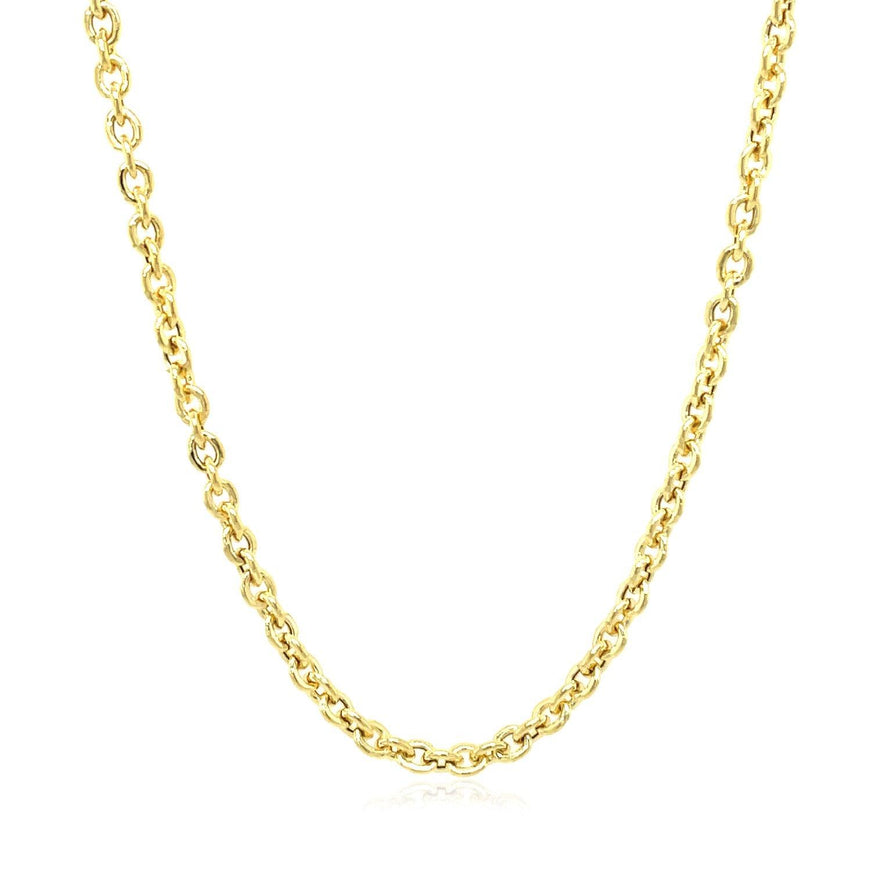 3.0mm 14k Yellow Gold Forsantina Lite Cable Link Chain - Ellie Belle