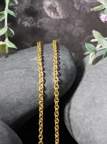 3.0mm 14k Yellow Gold Forsantina Lite Cable Link Chain - Ellie Belle