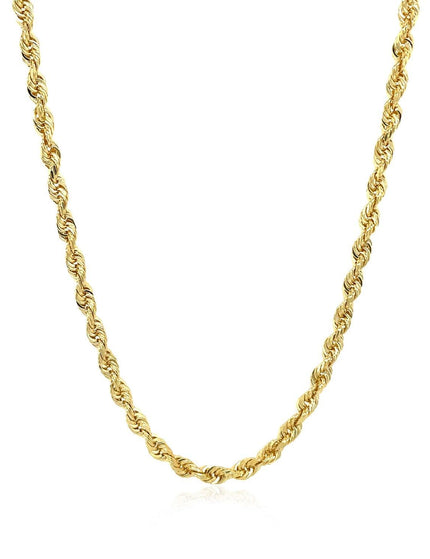 3.0mm 14k Yellow Gold Solid Diamond Cut Rope Chain - Ellie Belle