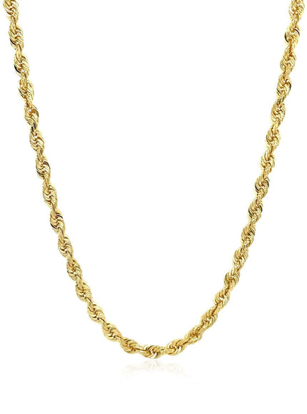 3.0mm 14k Yellow Gold Solid Diamond Cut Rope Chain - Ellie Belle