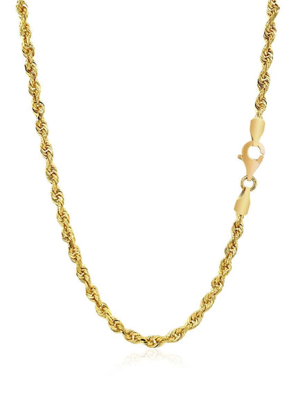 3.0mm 14k Yellow Gold Solid Diamond Cut Rope Chain - Ellie Belle