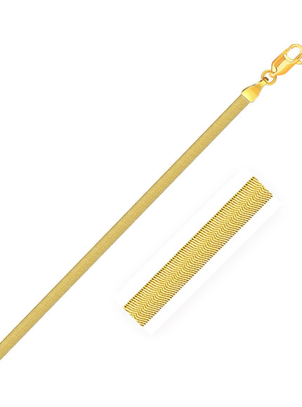 3.0mm 14k Yellow Gold Super Flex Herringbone Chain - Ellie Belle