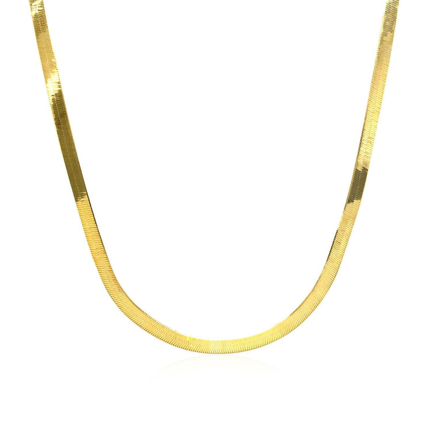 3.0mm 14k Yellow Gold Super Flex Herringbone Chain - Ellie Belle