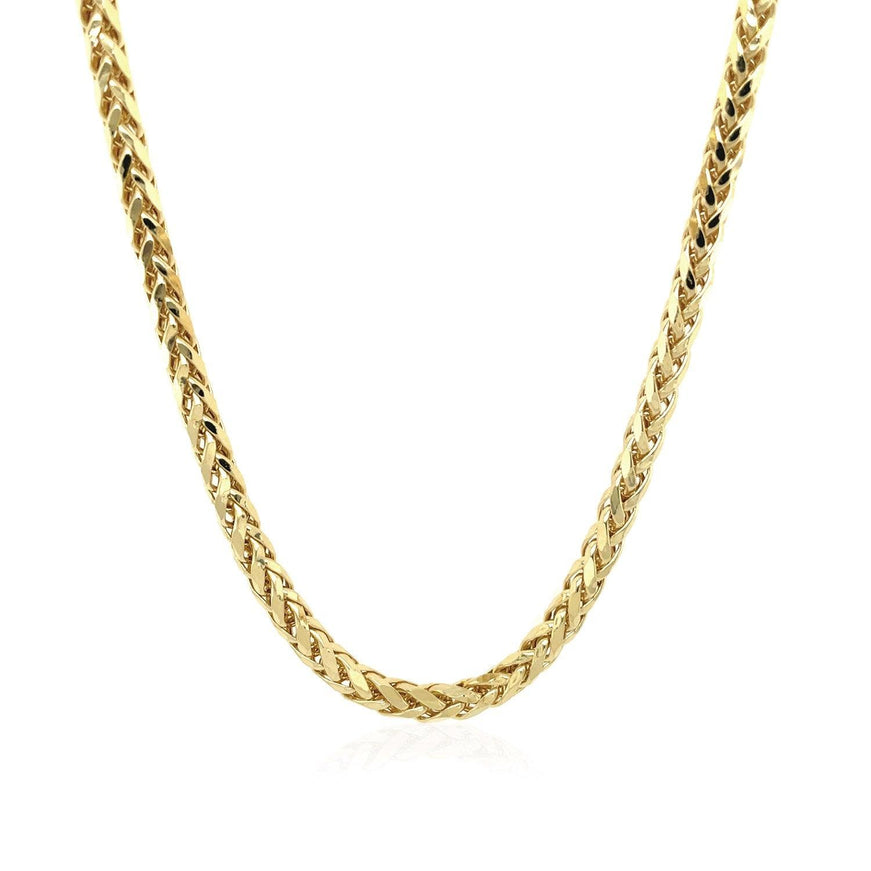 3.15mm 14k Yellow Gold Diamond Cut Round Franco Chain - Ellie Belle