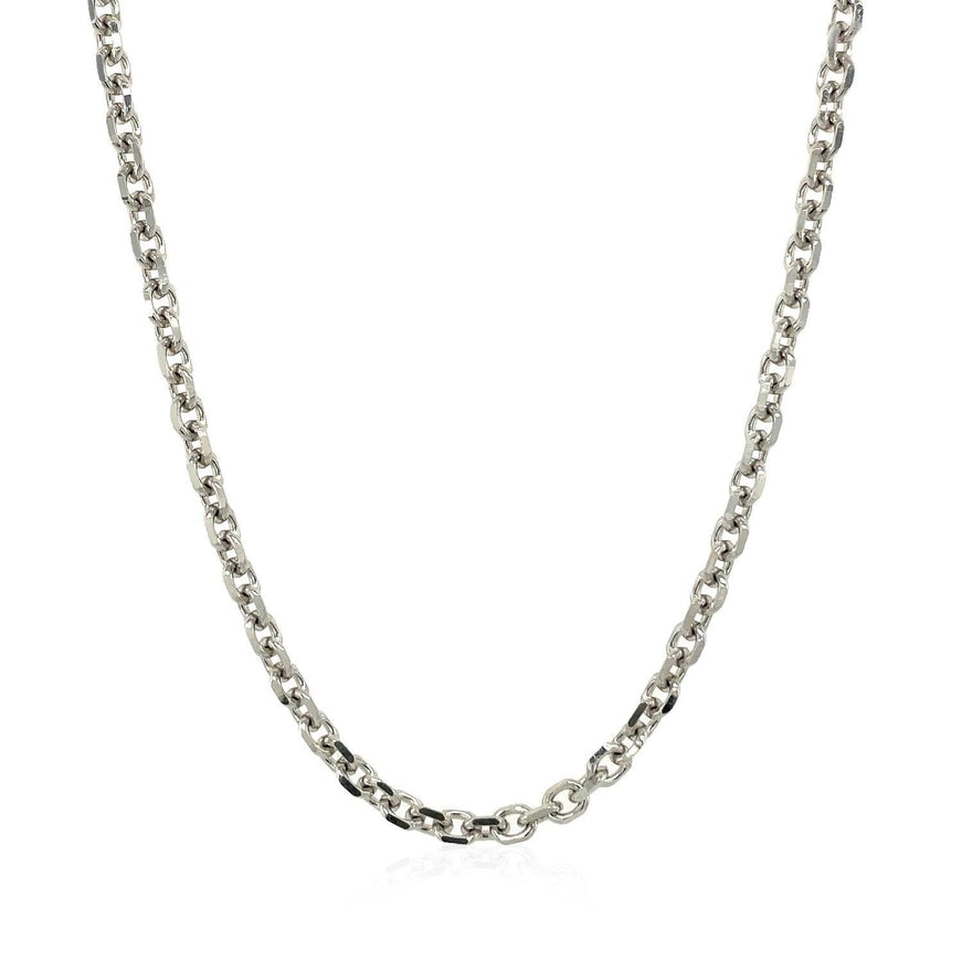 3.1mm 14k White Gold Diamond Cut Cable Link Chain - Ellie Belle