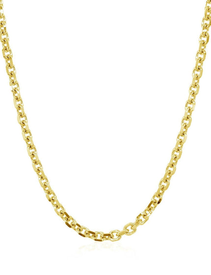 3.1mm 14k Yellow Gold Diamond Cut Cable Link Chain - Ellie Belle