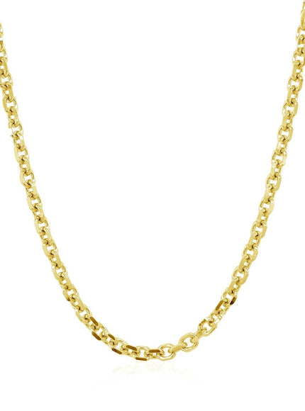 3.1mm 14k Yellow Gold Diamond Cut Cable Link Chain - Ellie Belle