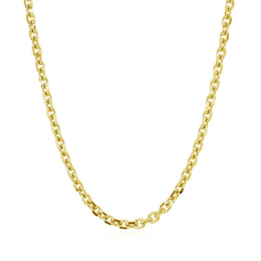 3.1mm 14k Yellow Gold Diamond Cut Cable Link Chain - Ellie Belle