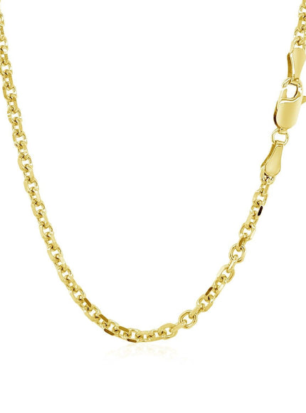 3.1mm 14k Yellow Gold Diamond Cut Cable Link Chain - Ellie Belle