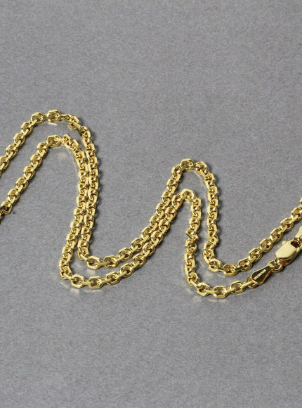 3.1mm 14k Yellow Gold Diamond Cut Cable Link Chain - Ellie Belle