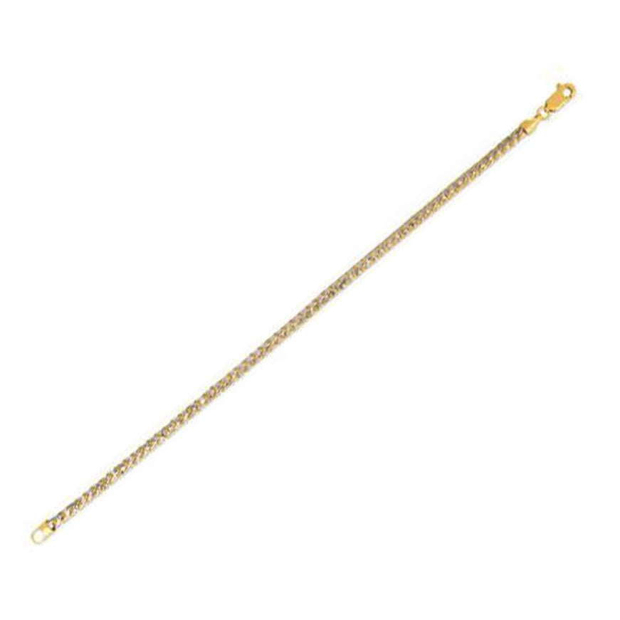 3.1mm 14k Yellow Gold Round Pave Franco Chain - Ellie Belle