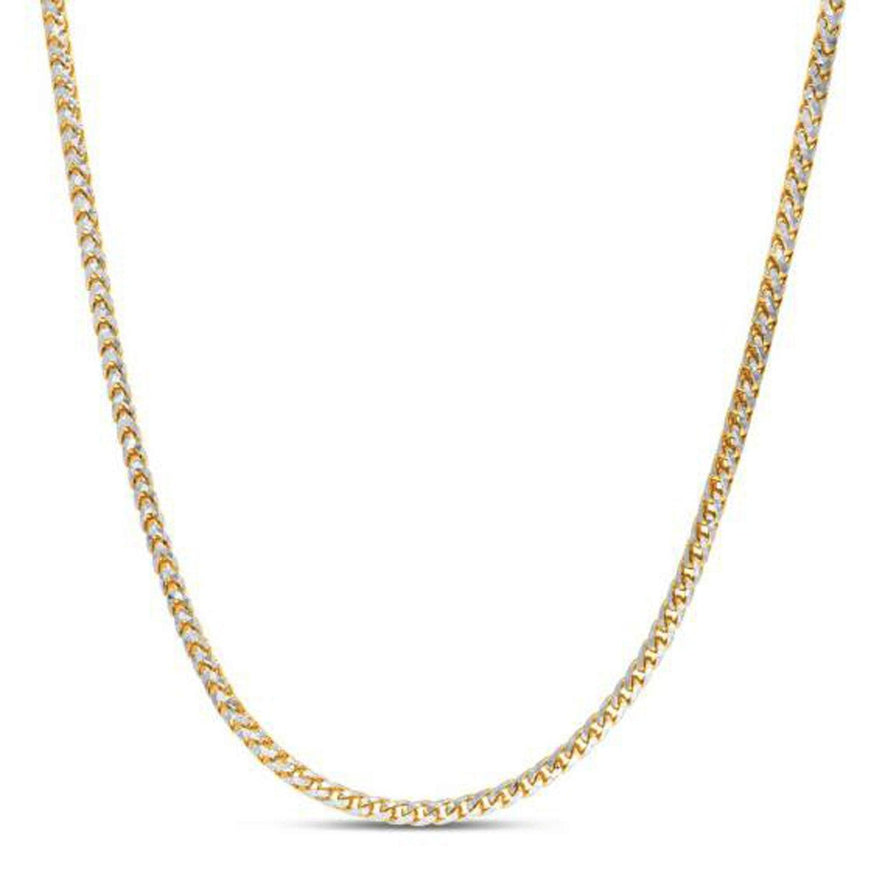 3.1mm 14k Yellow Gold Round Pave Franco Chain - Ellie Belle