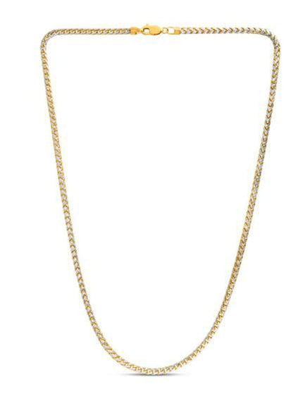 3.1mm 14k Yellow Gold Round Pave Franco Chain - Ellie Belle