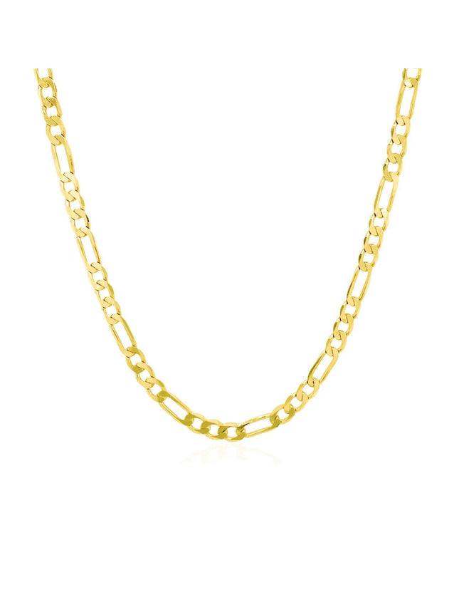 3.1mm 14k Yellow Gold Solid Figaro Chain - Ellie Belle
