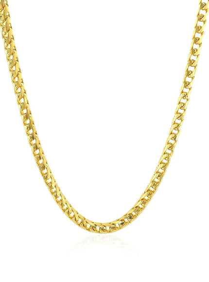 3.1mm 14k Yellow Solid Gold Diamond Cut Round Franco Chain - Ellie Belle