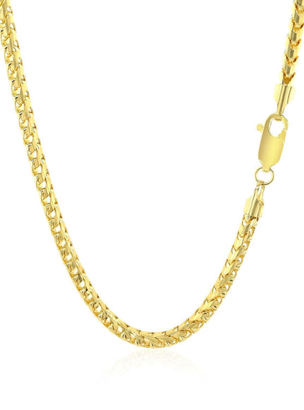 3.1mm 14k Yellow Solid Gold Diamond Cut Round Franco Chain - Ellie Belle