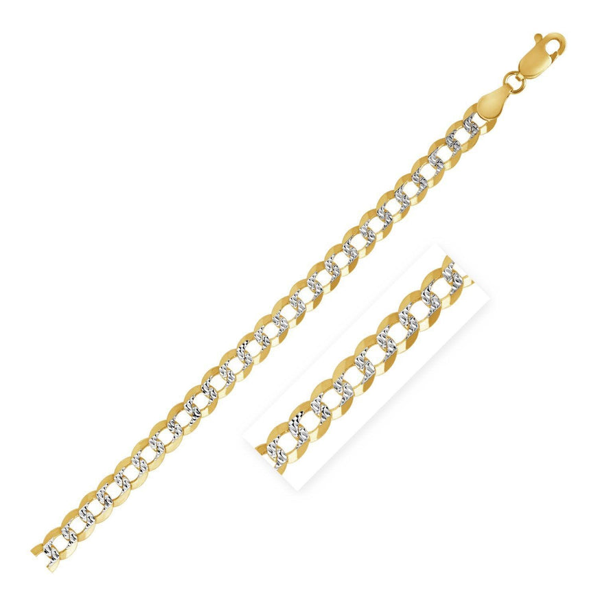 3.2 mm 14k Two Tone Gold Pave Curb Chain - Ellie Belle